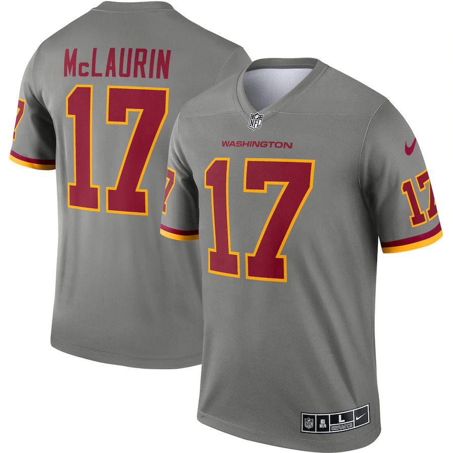 Men Washington Redskins #17 Terry McLaurin Nike Steel Inverted Legend NFL Jersey